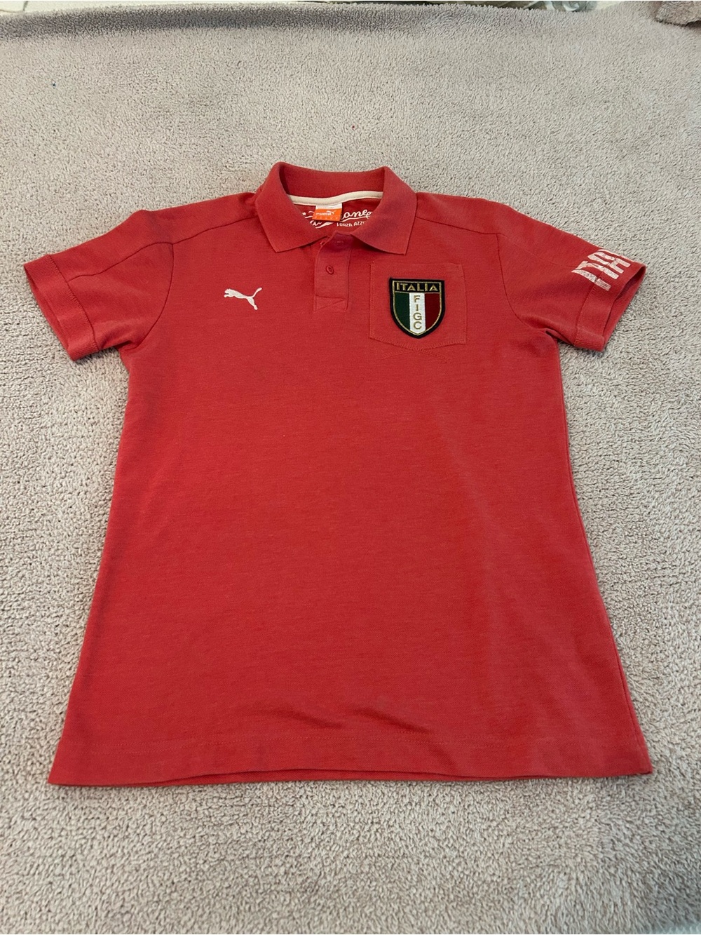 PUMA MEN'S ITALIA AZZURRI POLO CARDINAL Size Medium